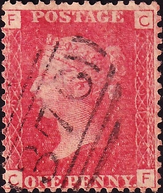 Великобритания 1864 год . Королева Виктория 1 p , пл. 94 . Каталог 6,0 фунтов . (024)